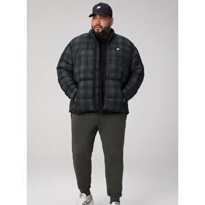 Fabletics Jacket Mens 3XL Pine Shadow Check Green The Essential Puffer Quilted